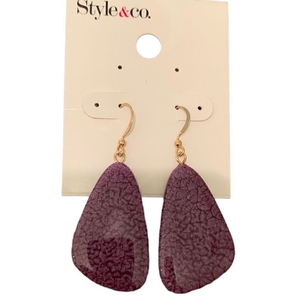 Style & Co. purple earrings NWOT